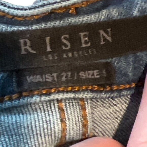 Risen Distressed Ripped Boyfriend Denim Jeans Distressed Los Angeles - Picture 2 of 8